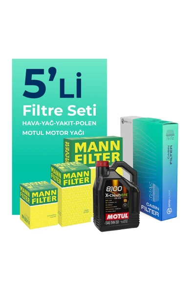 MANN Opel Astra H 1.3 Dizel Motul Motor Yağlı Bakım Seti Ufi Tipi (2005-2011) 5 Li ürün görseli 1