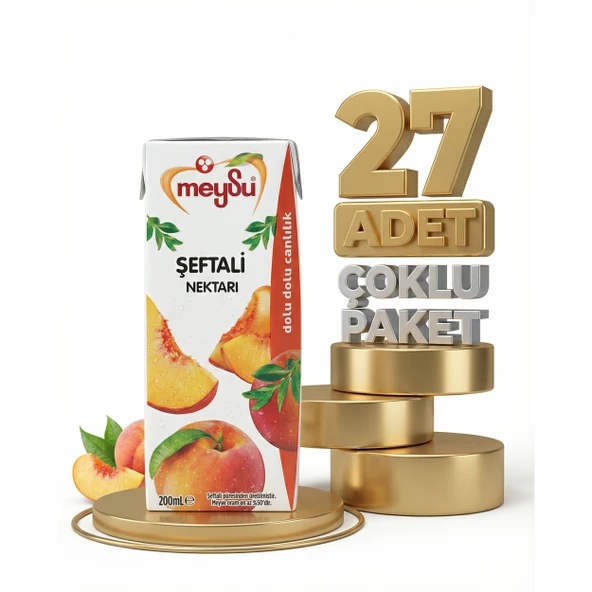 Meysu Nektar Şeftali 27x200 Ml ürün görseli 1