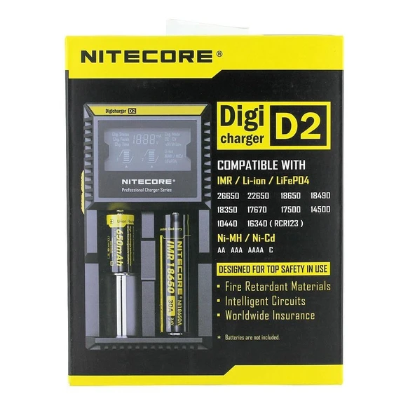 Nitecore D2 Digi Charger Li-Ion / Nı-Cd / Nı-Mh / Lifepo4 Dijital Pil Şarj ürün görseli 1