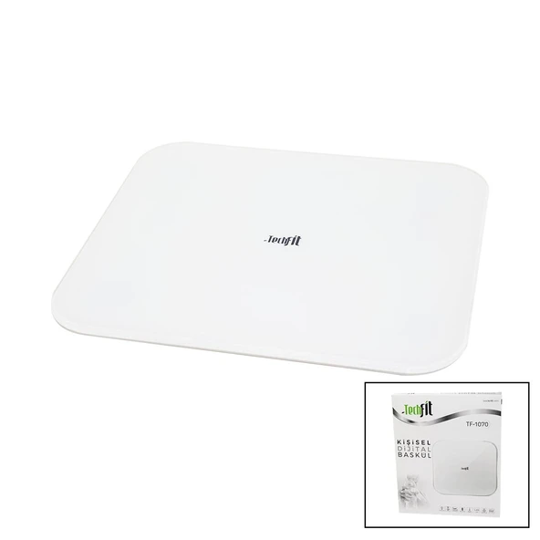 Gizli Ekran -Soft Beyaz Cam Zemin Dijital Baskül Terazi 180Kg Sensör -Led Ekran -Oda℃ Tf-1070 ürün görseli 1