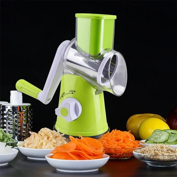 Tutma Kollu Çevirmeli Pratik Rulo Rende Drum Grater - Resim 4