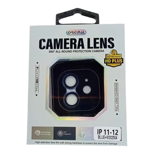 İphone 11 / 12 / 12 Mini Uyumlu Safir Kamera Koruyucu Lens Renk ürün görseli 1