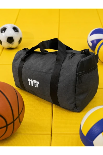 SPORT AYAKKABI BÖLMELİ ASTARLI SU GEÇİRMEZ SEYAHAT VE SPOR ÇANTASI-ORTA BOY - GRİ - Resim 4