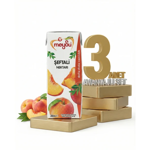 Meysu Nektar Şeftali 3x200 Ml ürün görseli 1