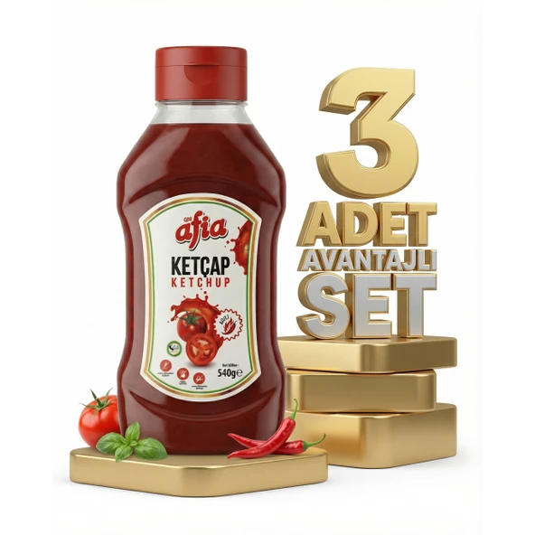 Afia Acılı Ketçap 3x550 Gr - Resim 2
