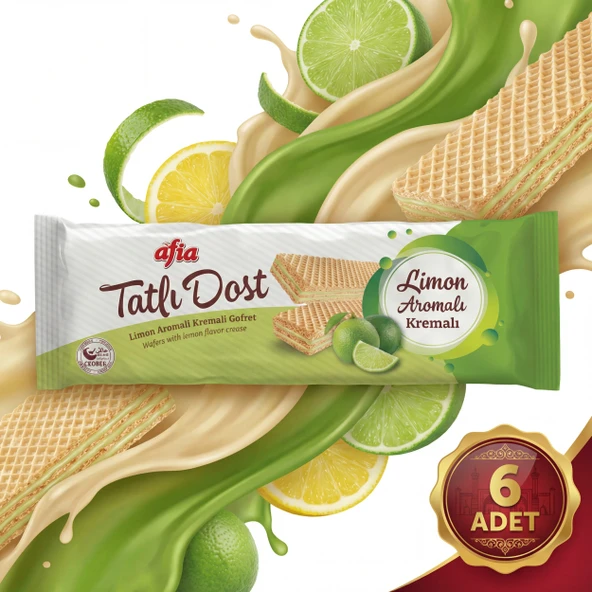 Afia Tatlı Dost Limon Kremalı Gofret 6x140 Gr - Resim 3
