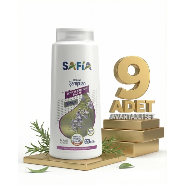 Safia Zayıf Ve Kırılgan Saçlar Şampuan 9x650 Ml ürün görseli 1