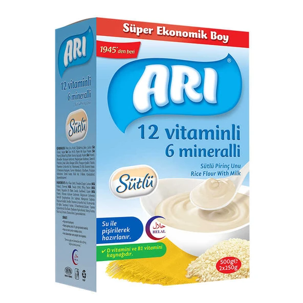 ARI Mama 12 Vitaminli 6 Mineralli Sütlü Pirinç Unu 500 gr ürün görseli 1