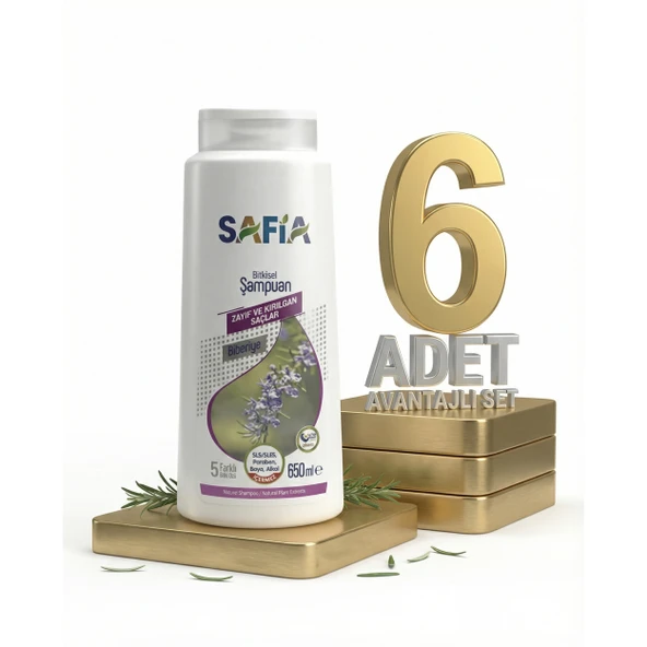 Safia Zayıf Ve Kırılgan Saçlar Şampuan 6x650 Ml ürün görseli 1