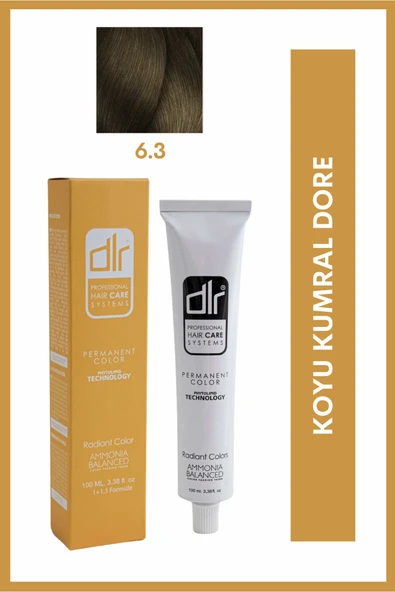 DLR PROFESYONEL SAÇ BOYASI 6.3 KOYU KUMRAL DORE 100 ML ürün görseli 1