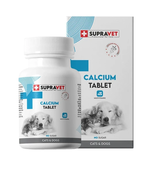 Supravet Calcium Kedi ve Köpekler İçin Kalsiyum Tablet 75 Adet ürün görseli 1