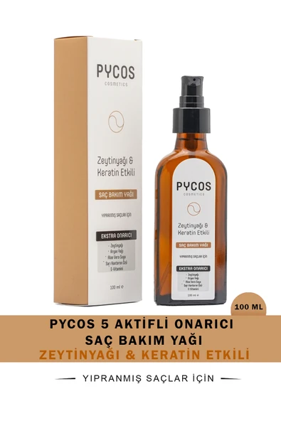 PYCOS COSMETICS Zeytinyağı-Keratin-Argan Yağı Etkenli Besleyici ve Onarıcı Saç Bakım Kompleksi 100 ML ürün görseli 1