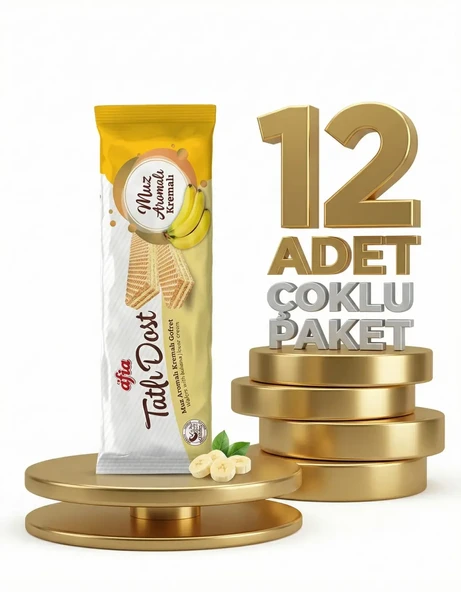 Afia Tatlı Dost Muz Kremalı Gofret 12x140 Gr - Resim 4