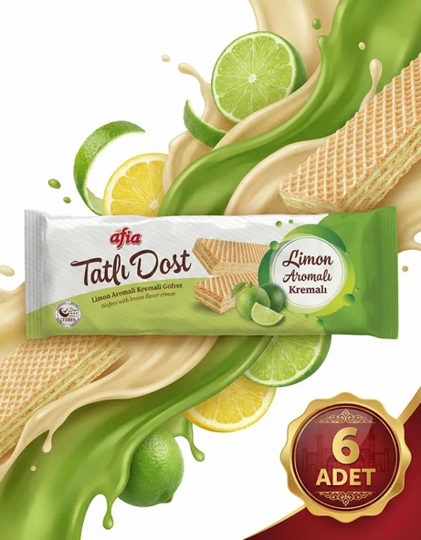 Afia Tatlı Dost Limon Kremalı Gofret 6x140 Gr - Resim 4