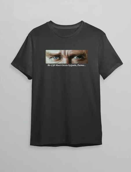 10 Kasım Atatürkü Anma Günü Baskılı Oversize Bisiklet Yaka T-shirt - Siyah ürün görseli 1