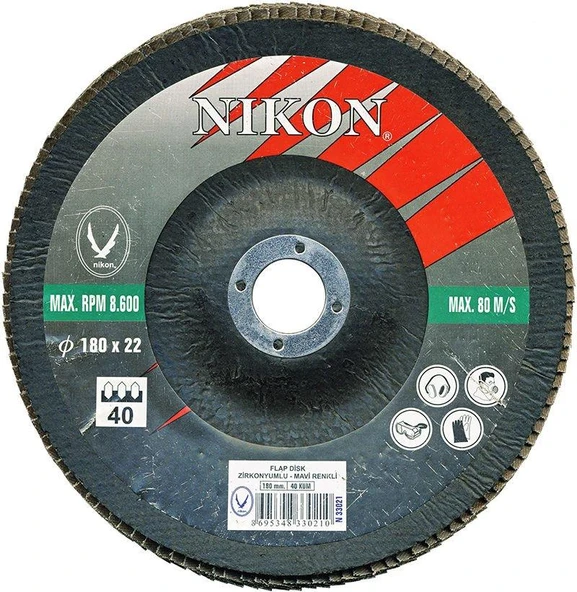 Nikon Zirkonyum Flap Disk 115mm 60 Kum 20 Adet ürün görseli 1