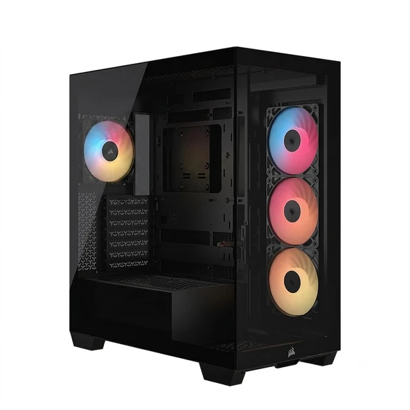 CORSAIR 3500X RM850e 850W 80+Gold 3x120mm Reverse ARGB 1x RS120 Arka Fanlı Temperli Camlı Siyah (CC-9900074-EU) Bilgisayar Kasası ürün görseli 1