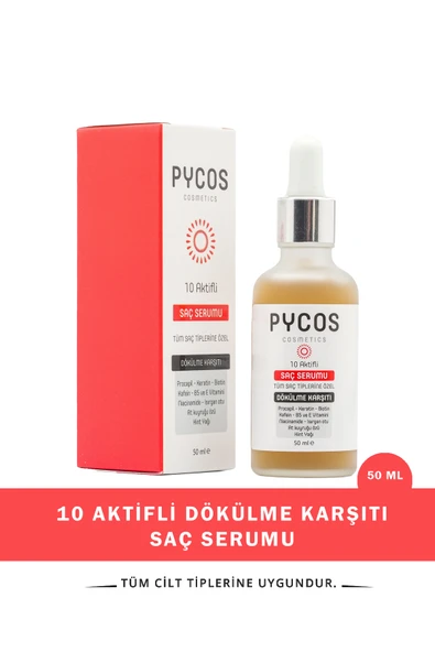 PYCOS 10 Aktifli Yıpranmış Ve Dökülen Saçlara Özel Onarıcı - Güçlendirici Saç Bakım Serumu 50ml ürün görseli 1