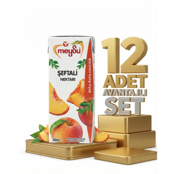 Meysu Nektar Şeftali 12x200 Ml ürün görseli 1