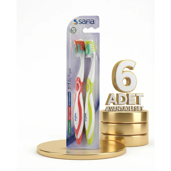 Safia 1+1 Yetişkin Diş Fırçası x6 ürün görseli 1