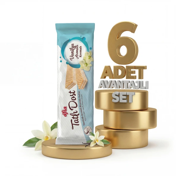 Afia Tatlı Dost Vanilya Kremalı Gofret 6x140 Gr ürün görseli 1