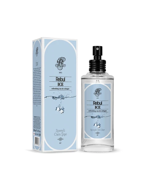 REBUL ICE 100ML ICE SPREYLİ CAM ŞİŞE KOLONYA ürün görseli 1