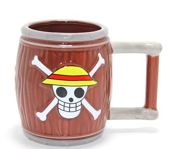 One Piece Hasır Şapka Korsanları 3d Fıçı Tasarımlı Kupa Bardak Alk4552 ürün görseli 1