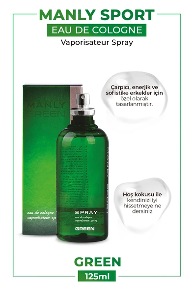 Morfose Manly Eau De Cologne Men Green 125 ml - Resim 2