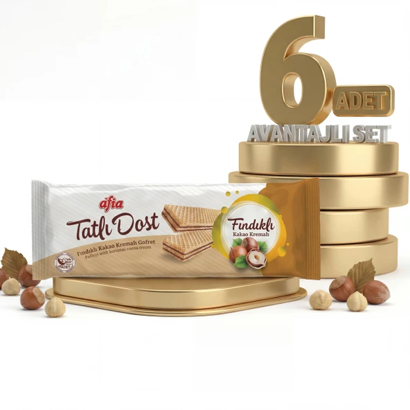 Afia Tatlı Dost Fındıklı Kakao Kremalı Gofret 6x140 Gr ürün görseli 1