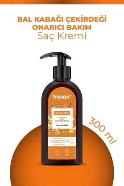 Tresan Bal Kabağı Çekirdeği Onarıcı Sülfatsız Bakım Saç Kremi 300 ml ürün görseli 1