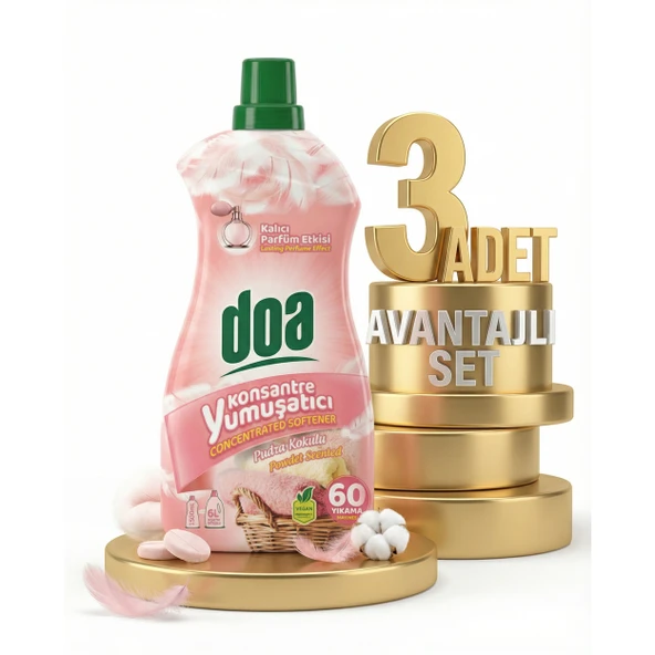 Doa Konsatre Yumuşatıcı Pudra Kokulu 3x1500 Ml ürün görseli 1