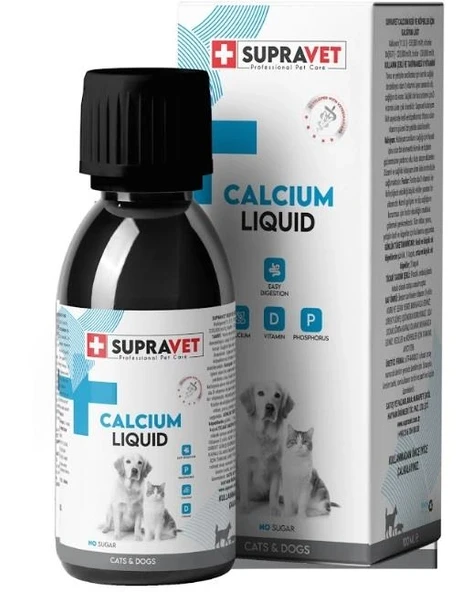 Supravet Calcium Kedi ve Köpek İçin Sıvı Kalsiyum Damla 100 ml ürün görseli 1