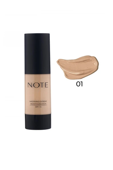 NOTE Mattifying Extreme Wear Mat Bitişli Spf 15 Kapatıcı Fondöten 01 Beige ürün görseli 1