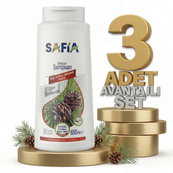 Safia Saç Dökülmesine Karşı Şampuan 3x650 Ml ürün görseli 1