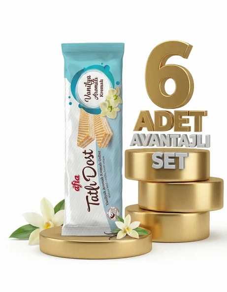 Afia Tatlı Dost Vanilya Kremalı Gofret 6x140 Gr - Resim 2