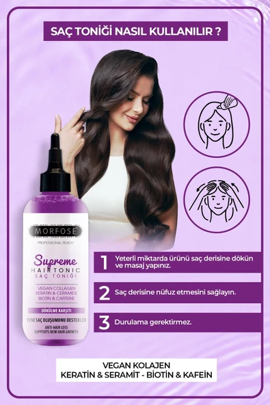 Morfose Supreme Vegan Kolajen İçeren Saç Toniği 300 ml - , Dökülme Karşıtı ürün görseli 1