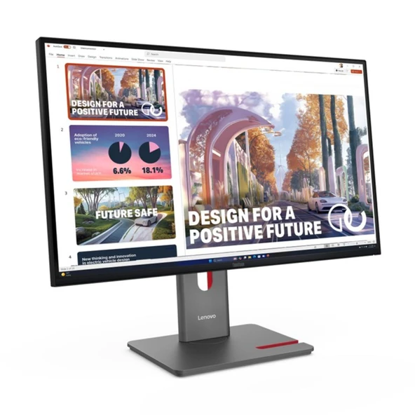 Lenovo ThinkVision P27QD-40 64B3ZAR2TK 27inç QHD pivot Type-C RJ45 MC60 Webcam 4ms 120Hz 2560x1440 WLED Monitör ürün görseli 1