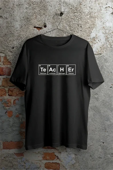 24 Kasım Kimya Öğretmeni Hediyesi Baskılı Bisiklet Yaka T-shirt - Beyaz ürün görseli 1