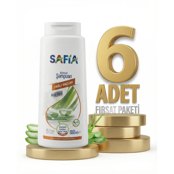 Safia Yağlı Saçlar Şampuan 6x650 Ml ürün görseli 1