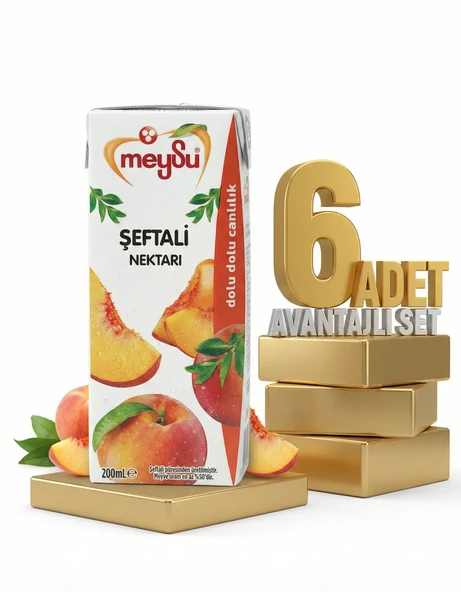 Meysu Nektar Şeftali 6x200 Ml - Resim 2