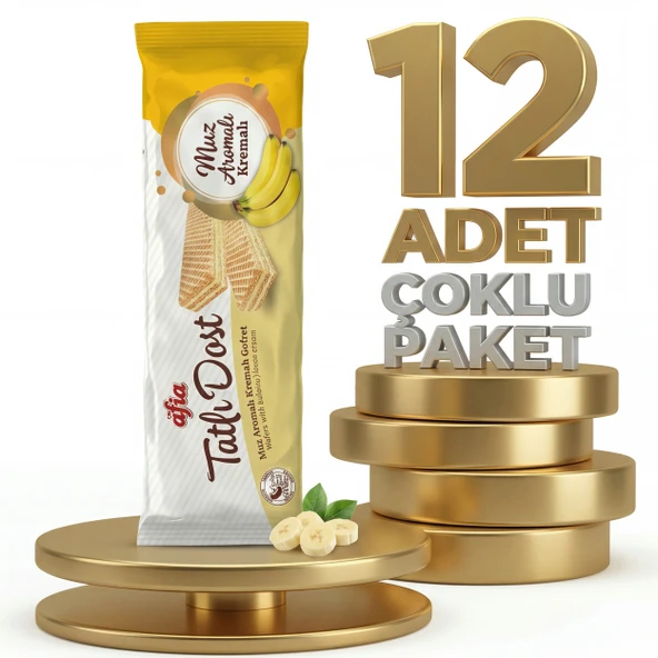 Afia Tatlı Dost Muz Kremalı Gofret 12x140 Gr - Resim 3