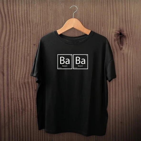 Babalar Günü Hediye Baba Temalı Baskılı Oversize Bisiklet Yaka T-shirt - Siyah ürün görseli 1