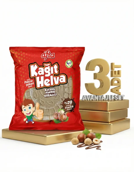 Afia Kakaolu Kağıt Helva 3x45 Gr - Resim 2