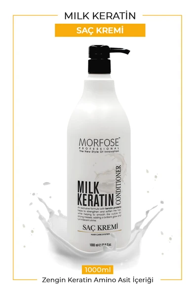 Morfose Milk Therapy Keratin Saç Bakım Kremi 1000 Ml - Saç Dökülmesi Önleyici, Besleyici, Koruyucu Etki ürün görseli 1