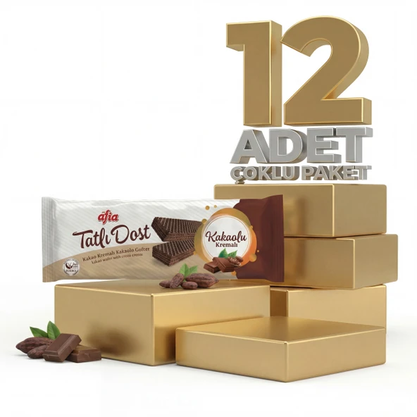Afia Tatlı Dost Kakao Kremalı Gofret 12x140 Gr ürün görseli 1