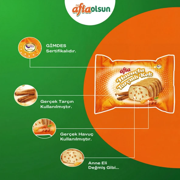 Afia Havuç Tarçınlı Kek 40x40 Gr ürün görseli 1