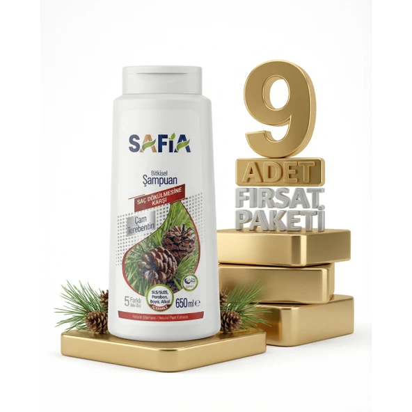 Safia Saç Dökülmesine Karşı Şampuan 9x650 Ml ürün görseli 1