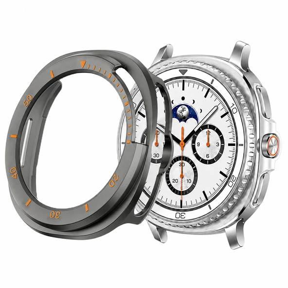 Samsung Watch 8 Classic 46mm İle Uyumlu Kasa Uyumlu Kılıf Sert PC Kasa Koruyucu Kılıf  Starlight ürün görseli 1