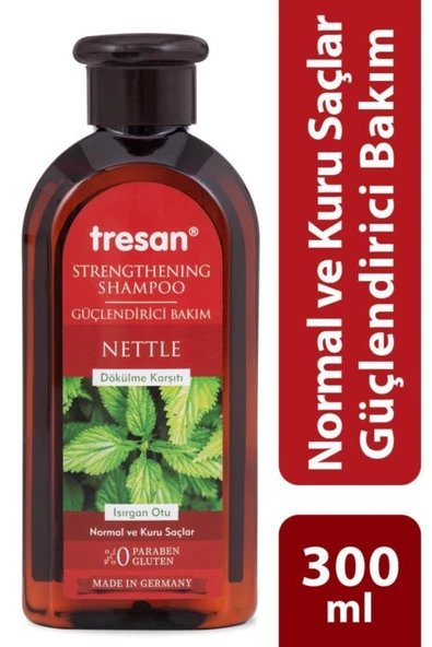 Tresan Isırgan Otu Dökülme Karşıtı & Güçlendirici Bakım Şampuanı – Normal ve Kuru Saçlar (300 ml) ürün görseli 1