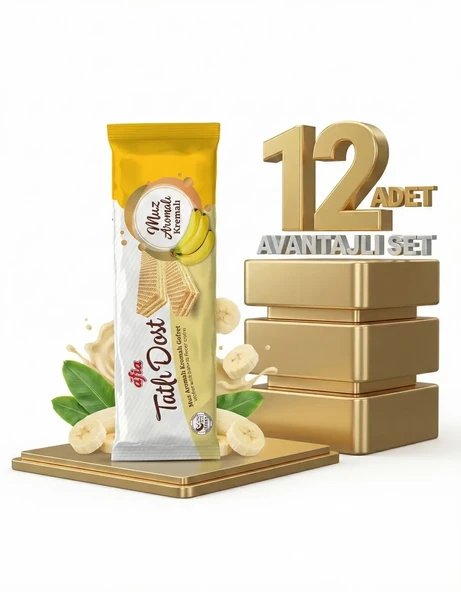 Afia Tatlı Dost Muz Kremalı Gofret 12x140 Gr - Resim 2